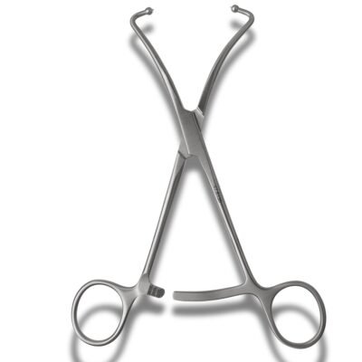 Kynea Surgical Bone Forceps 6.5 Inch Curved with 3.0mm Ball Tips and Ratchet on white background