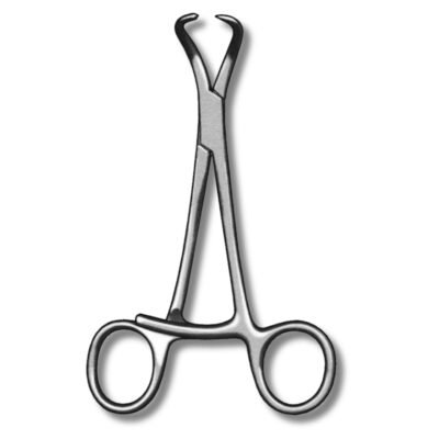 Kynea Surgical Bone Reduction Forceps 5 Inch Curved Stepped Pointed on white background
