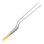 Kynea Surgical Adson Bayonet Dressing Forceps 8.5 Inch Serrated on white background gold plated