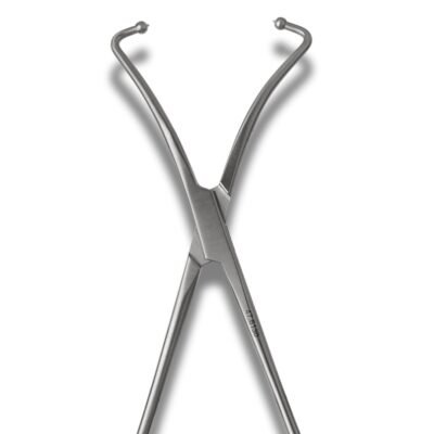 Kynea Surgical Bone Forceps 6.5 Inch Curved with 3.0mm Ball Tips and Ratchet on white background