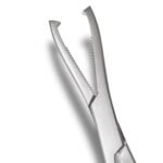Kynea Surgical Dingman Forceps 7.5 Inch Angular Serrated Jaws with Slot and 2x2 Sharp Teeth on white background