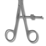 Kynea Surgical gClamp Bone Fragment Forceps 8 Inch Curved Ball Tips 4.0mm with Speedlock on white background
