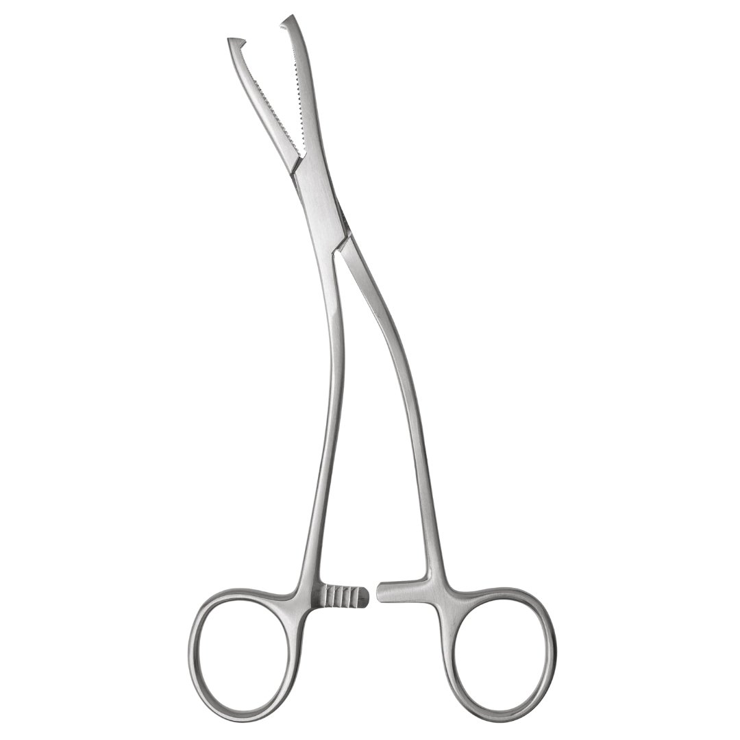 Kynea Surgical Dingman Forceps 7.5 Inch Angular Serrated Jaws with Slot and 2x2 Sharp Teeth on white background