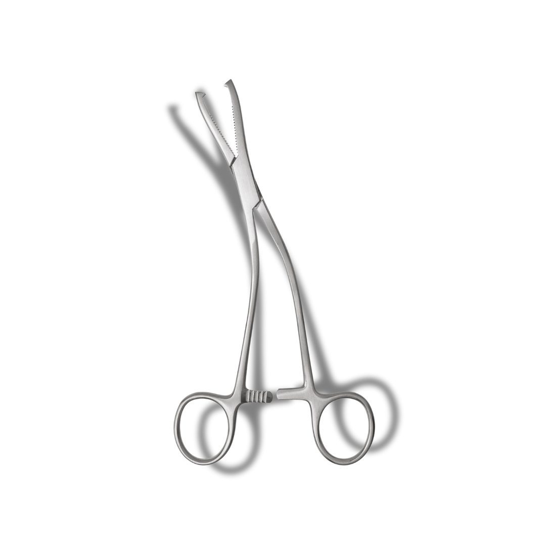 Kynea Surgical Dingman Forceps 7.5 Inch Angular Serrated Jaws with Slot and 2x2 Sharp Teeth on white background