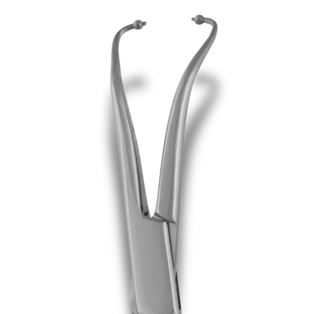Kynea Surgical gClamp Bone Fragment Forceps 5.5 Inch Curved Ball Tips 2.0mm with Speedlock on white background