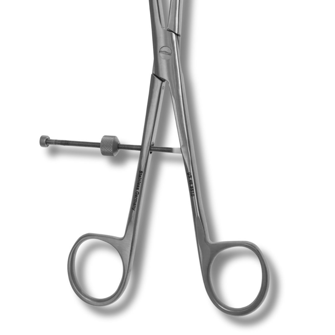 Kynea Surgical Fibula Forceps 8.5 Inch Angled Tips with Speedlock on white background