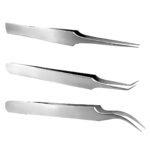 Kynea Surgical Hair Transplant Forceps Pack of 3 – Straight, Angular, Curved for FUE Hair Restoration on white background