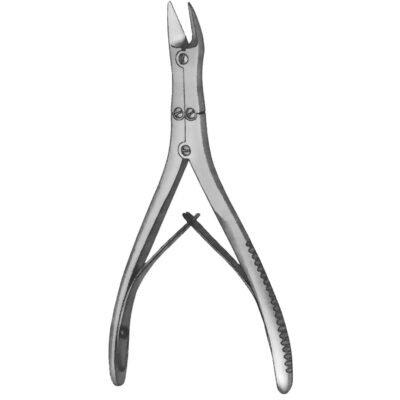 McIndoe Forceps 7 inch angled delicate double action surgical instrument on white background
