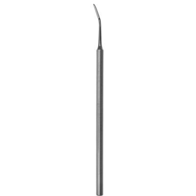 Bone file 6 inch, 2mm angled down tip, stainless steel surgical instrument on white background