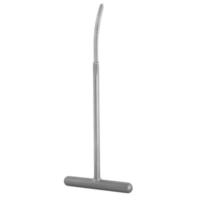 Femoral Canal Finder 11″ with curved topside rasp, smooth underside, and ergonomic T-handle on white background.