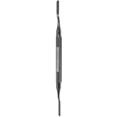 Polokoff Rasp double ended 7 inch 3mm and 4mm straight stainless steel surgical instrument on white background