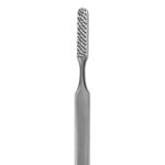 Fomon Rasp – Double Ended 8 1/2″, 8mm Convex/Flat, Fine Serrations surgical instrument on white background, Kynea Surgical