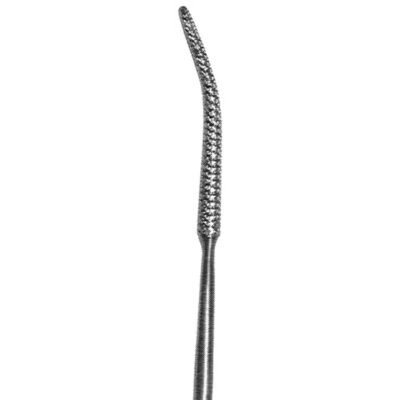 Putti Bone Rasp double ended 12 inch round tapered stainless steel surgical instrument on white background
