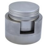 Bone Crusher 40mm diameter with titanium alloy milling teeth, stainless steel surgical instrument on white background