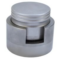 Bone Crusher 40mm diameter with titanium alloy milling teeth, stainless steel surgical instrument on white background