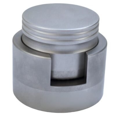 Bone Crusher 40mm diameter with titanium alloy milling teeth, stainless steel surgical instrument on white background