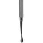 Bone file double ended 7 inch with 6mm angled up end and 5mm straight end, surgical instrument on white background