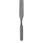 Fomon Rasp – Double Ended 8 1/2″, 8mm Convex/Flat, Fine Serrations surgical instrument on white background, Kynea Surgical