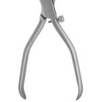 Bone Mill 7-inch hand-held with titanium alloy milling teeth, stainless steel surgical instrument on white background