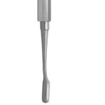 Miller Colburn Bone File #4 double ended 7.5 inch 4mm and 5mm straight downcutting oval serrated stainless steel surgical instrument on white background