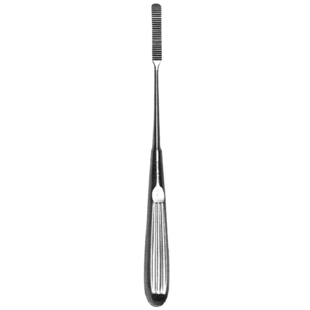 Cottle Rasp 8-inch, 7mm straight downcutting serrations, stainless steel surgical instrument on white background