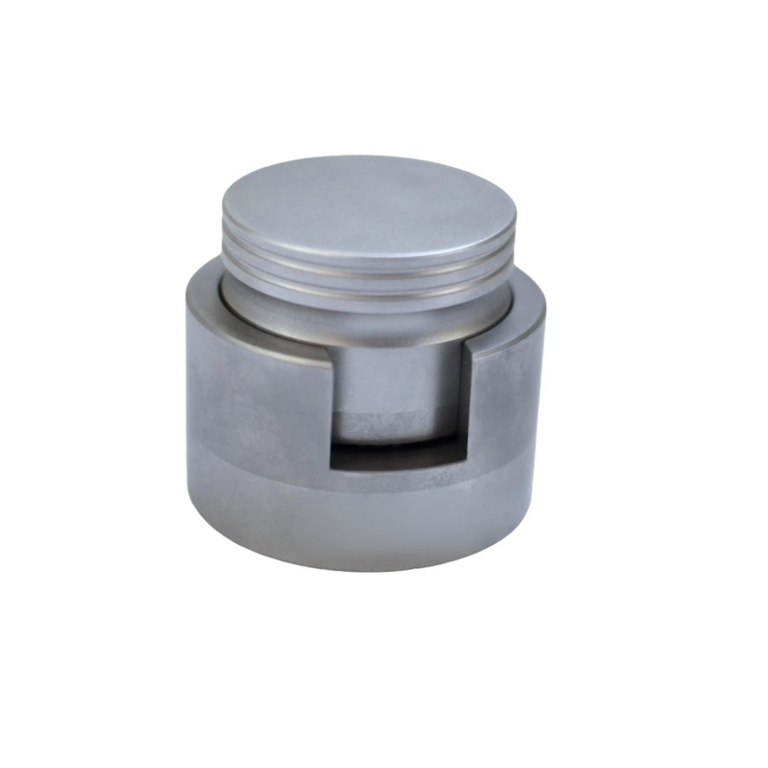 Bone Crusher 40mm diameter with titanium alloy milling teeth, stainless steel surgical instrument on white background