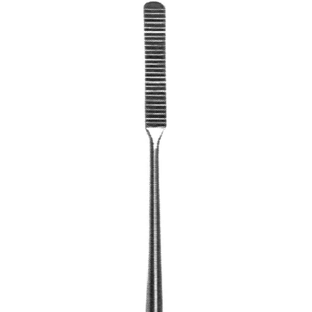 Cottle Rasp 8-inch, 7mm straight downcutting serrations, stainless steel surgical instrument on white background