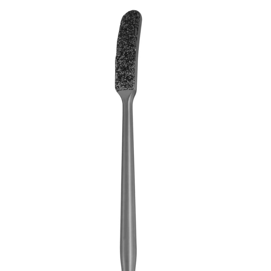Diamond Nose Rasp – Single Ended 7 1/2″, 7mm x 25mm Curved surgical instrument on white background, Kynea Surgical