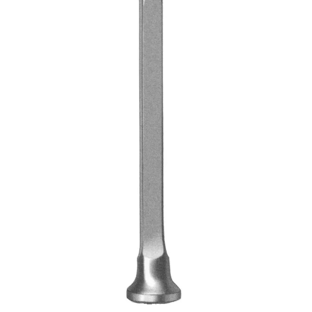 Shoulder percussion awl 8.5 inch large curved stainless steel on white background