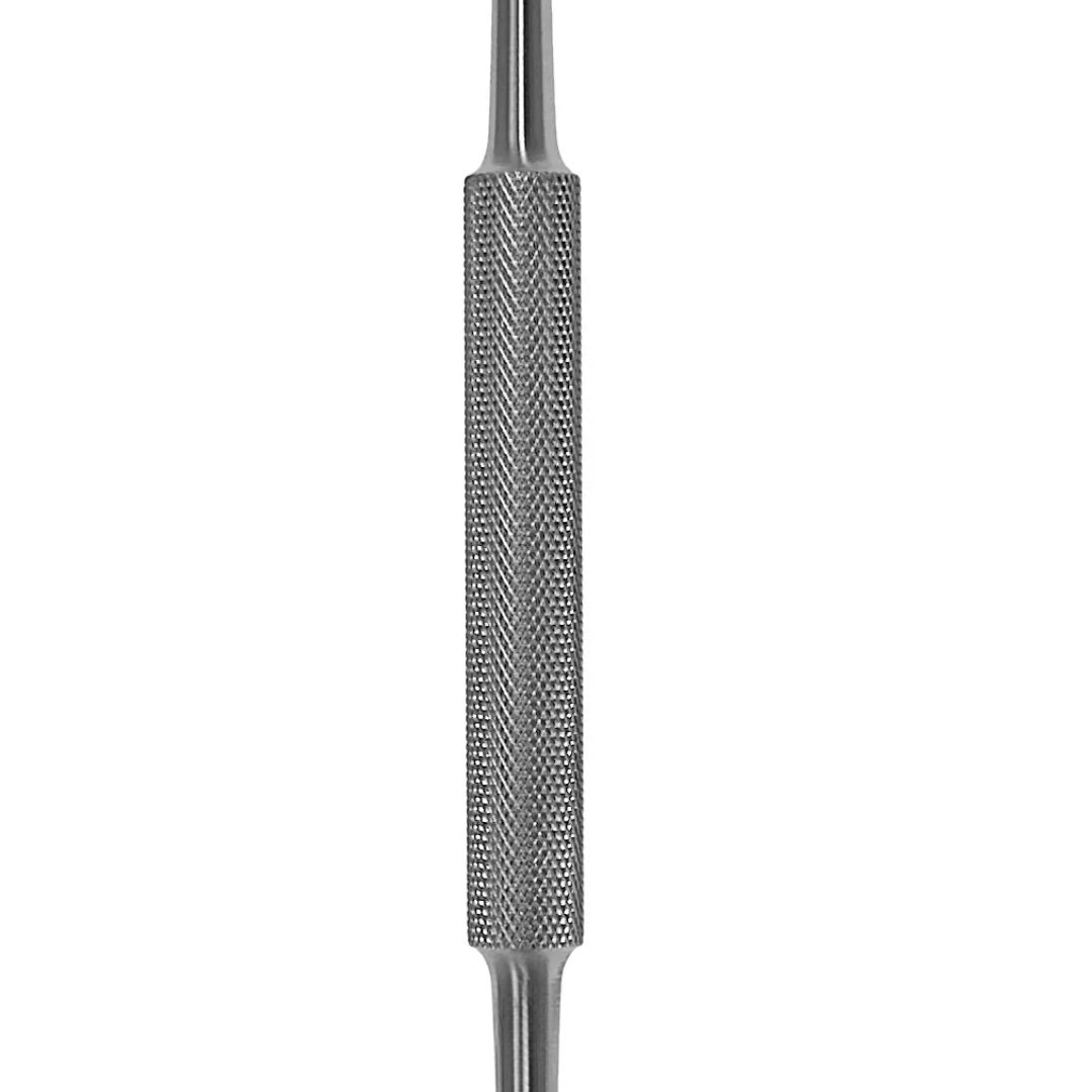 Bone Rasp Double Ended 8.5-inch, 13mm straight fine and coarse serrations, stainless steel surgical instrument on white background