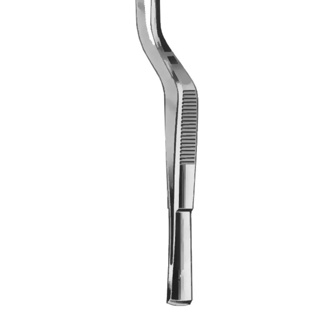 Kynea Surgical Cushing Bayonet Dressing Forceps 7 1/4 Inch Serrated Tungsten Carbide on white background
