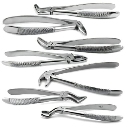 Kynea Surgical stainless steel dental extracting forceps for upper and lower molars tooth removal.