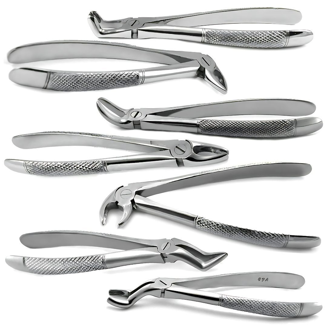 Kynea Surgical stainless steel dental extracting forceps for upper and lower molars tooth removal.
