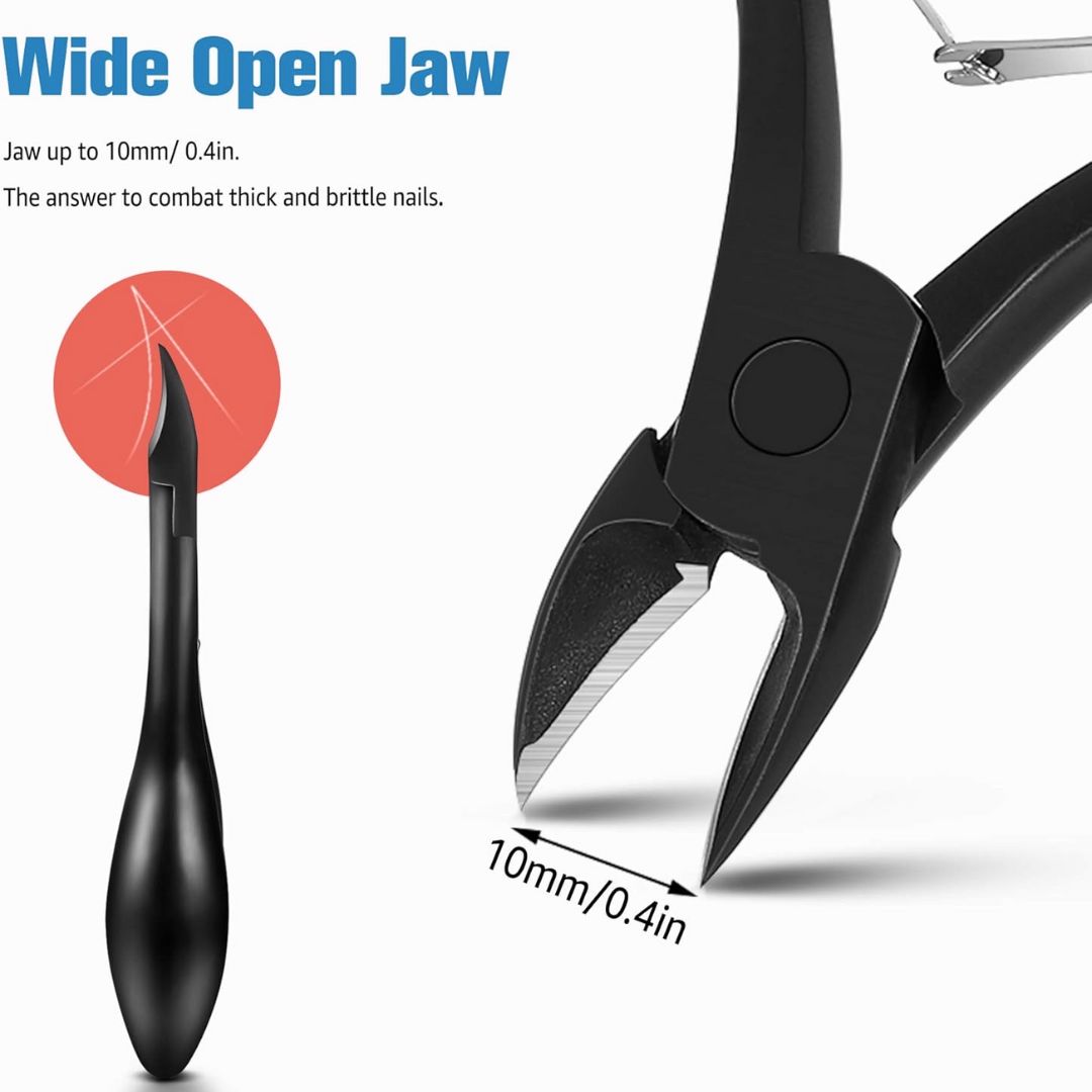 Professional stainless steel toenail clippers for thick and ingrown nails by Kynea Surgical