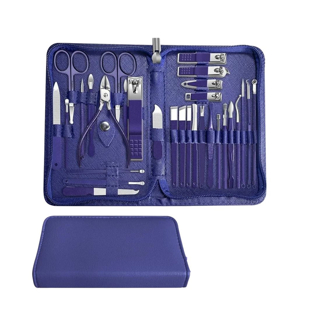 30-in-1 Navy Blue Manicure & Pedicure Set | Professional Grooming Kit by Kynea Surgical