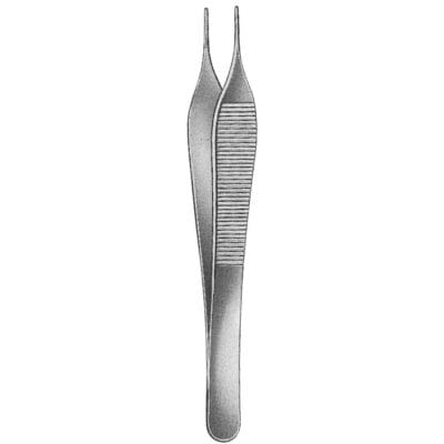 McIndoe Forceps 7 inch angled delicate double action surgical instrument on white background