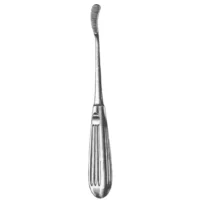 Aufricht Rasp 8 inch with 9mm curved tip and downcutting serrations surgical instrument on white background