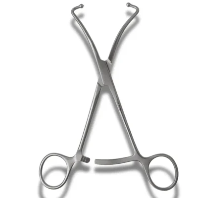 Kynea Surgical Bone Forceps 6.5 Inch Curved with 3.0mm Ball Tips and Ratchet on white background
