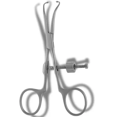 Kynea Surgical gClamp Bone Fragment Forceps 5.5 Inch Curved Ball Tips 2.0mm with Speedlock on white background
