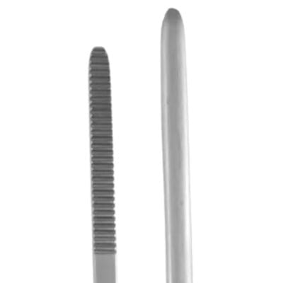 McIndoe Forceps 7 inch angled delicate double action surgical instrument on white background