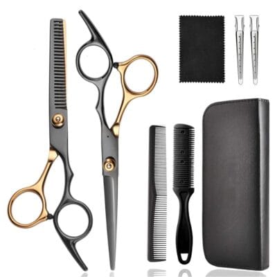 Professional Hair Cutting Scissors Kit with Thinning Shears and Barber Tools by Kynea Surgical