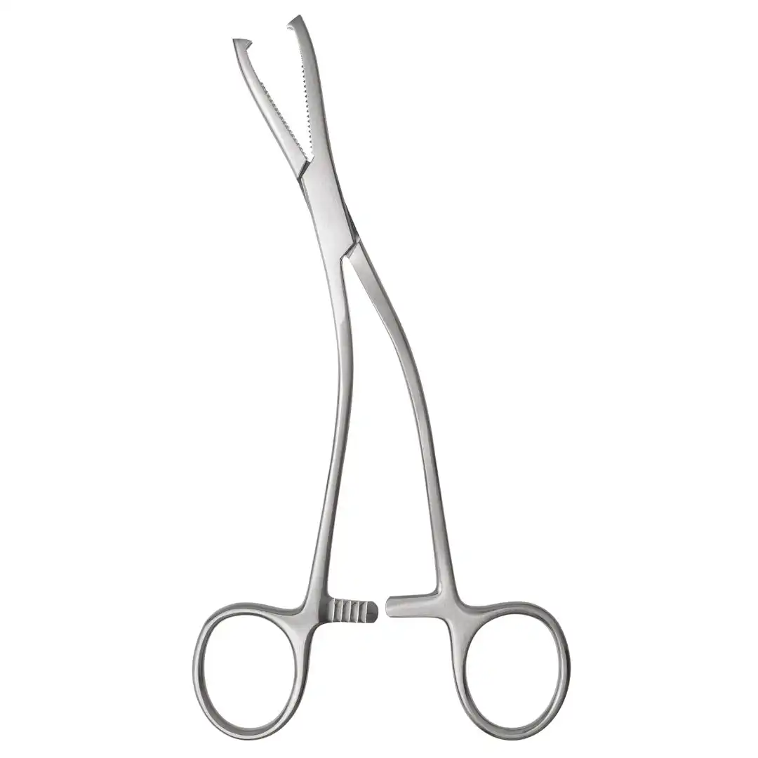 Kynea Surgical Dingman Forceps 7.5 Inch Angular Serrated Jaws with Slot and 2x2 Sharp Teeth on white background