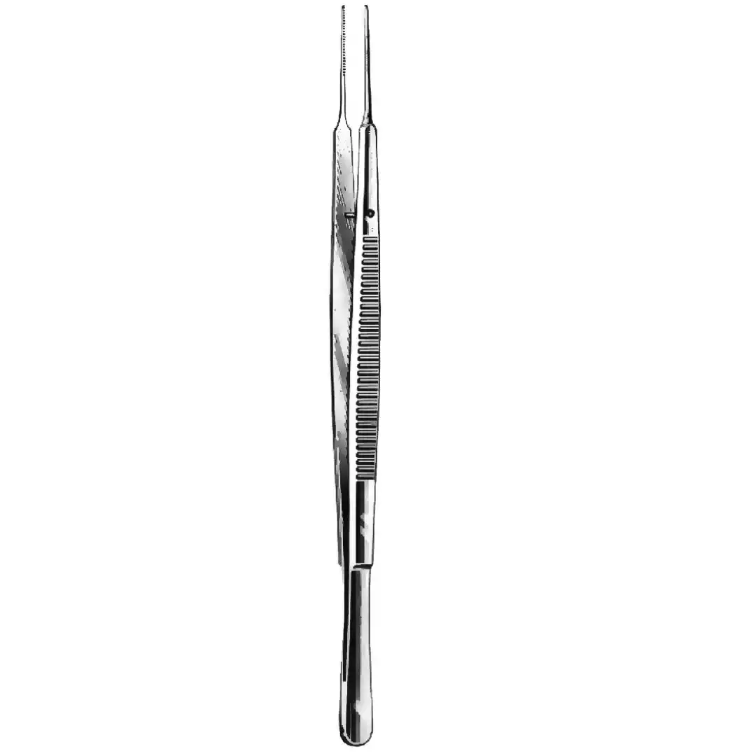 Kynea Surgical Gerald Dressing Forceps 7 Inch Curved Serrated on white background