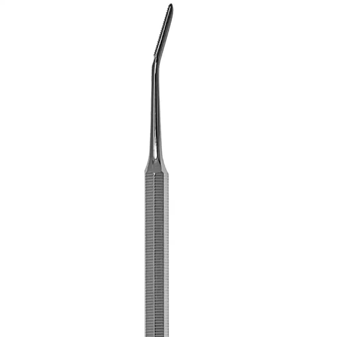 Bone file 6 inch, 2mm angled-up tip, German stainless steel, white background