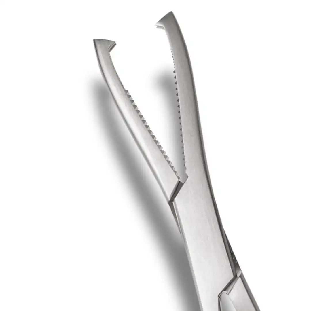Kynea Surgical Dingman Forceps 7.5 Inch Angular Serrated Jaws with Slot and 2x2 Sharp Teeth on white background